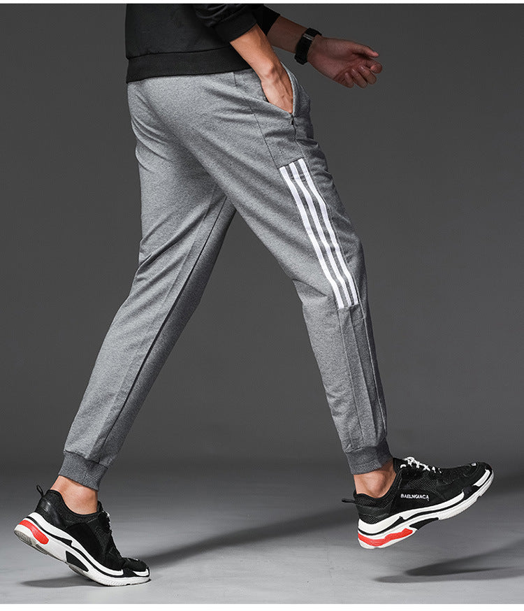 Three-bar cotton sweatpants