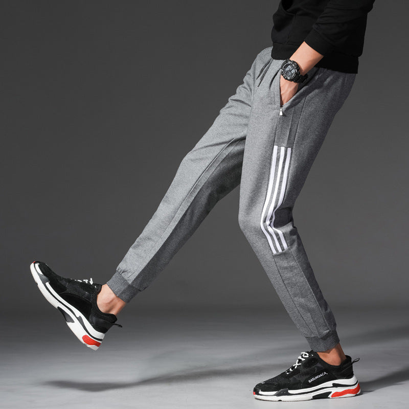 Three-bar cotton sweatpants