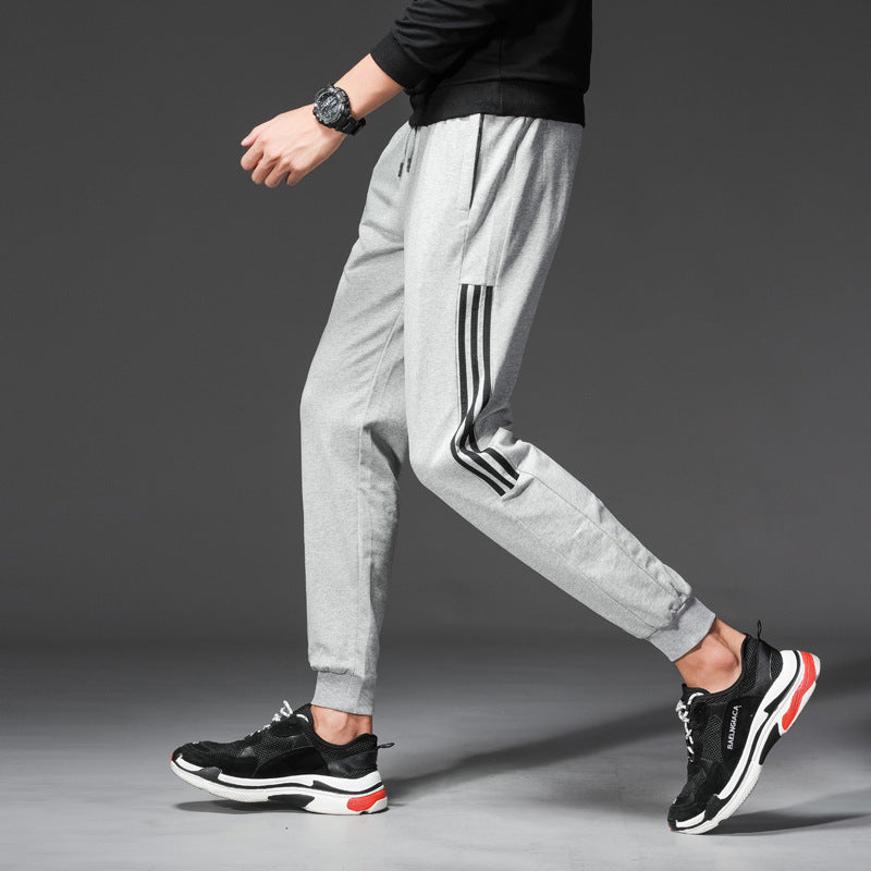 Three-bar cotton sweatpants