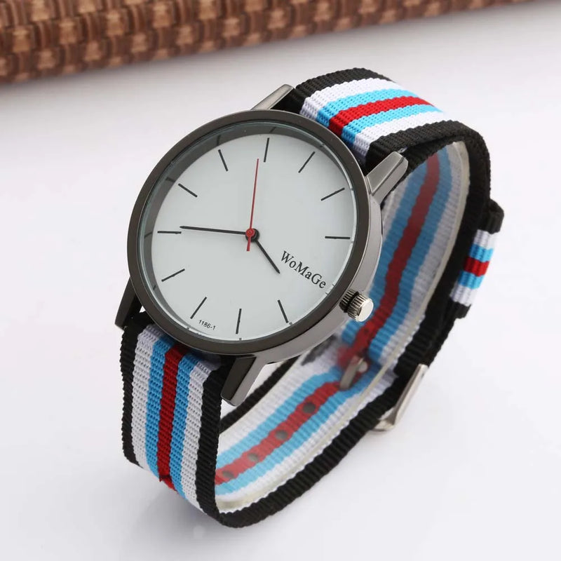 Womage Nylon Fabric Watches Women Casual Sport Watches Women Quartz Wristwatches relogio feminino reloj mujer montre femme