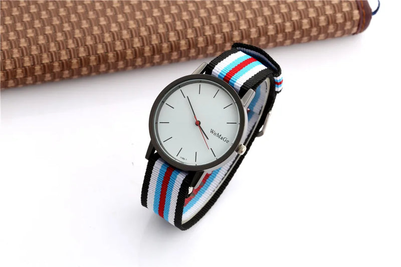 Womage Nylon Fabric Watches Women Casual Sport Watches Women Quartz Wristwatches relogio feminino reloj mujer montre femme