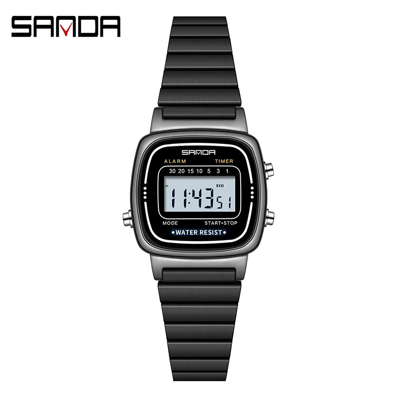 SANDA Fashion Gifts Gifts Boys LED Digital Watch Woman Sport Watch Stopwatch Waterproof Small Dial Simple Students WristWatches