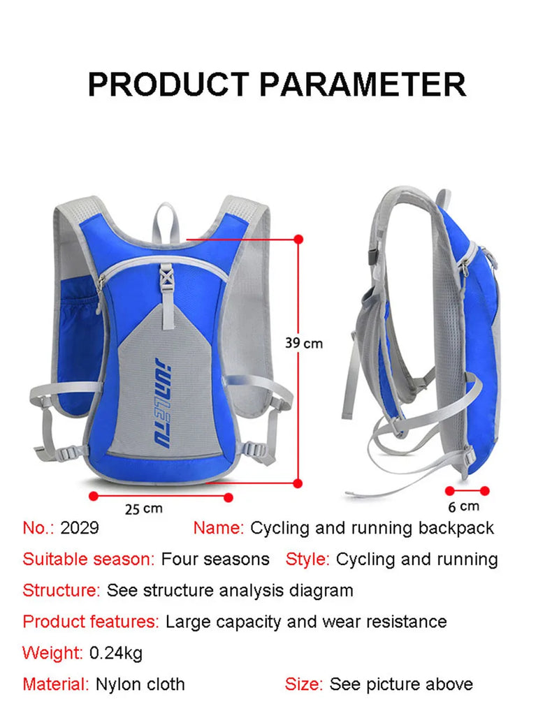 Trail Running Backpack 5L Ultra Running Hydration Vest Pack Outdoor Sport Portable Marathon Running Bike Hiking Rucksack Bag