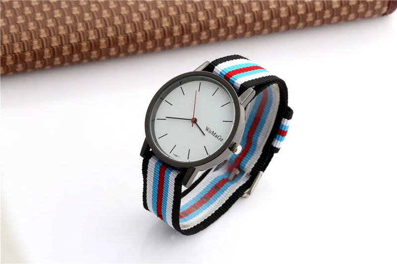 Womage Nylon Fabric Watches Women Casual Sport Watches Women Quartz Wristwatches relogio feminino reloj mujer montre femme