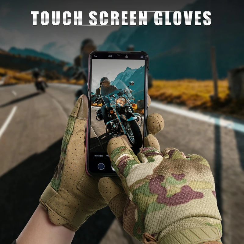 Motorcycle Full Finger Gloves Cycling Touch Screen Bicycle Bike Camping Work Fishing Sport Motocross Motorcyclist Male Mittens