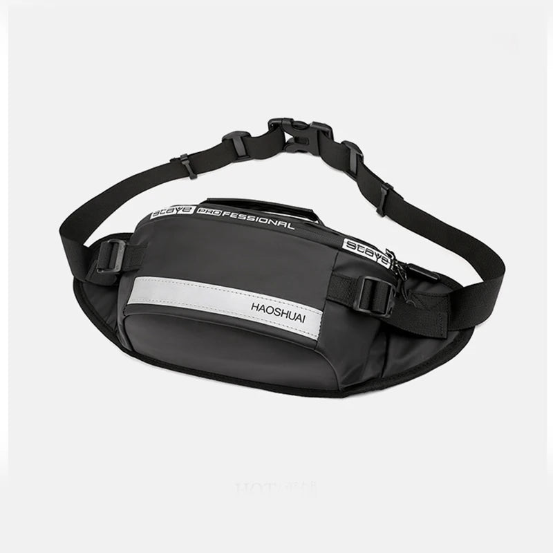 Outdoor Anti-Theft Waist Bag Men Fashion Reflective Run Fanny Pack New Waterproof Cell Phone Storage Bag Male Travel Belt Bag