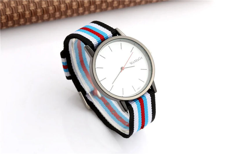 Womage Nylon Fabric Watches Women Casual Sport Watches Women Quartz Wristwatches relogio feminino reloj mujer montre femme