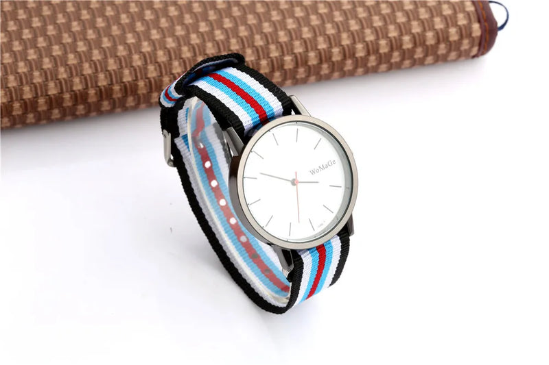 Womage Nylon Fabric Watches Women Casual Sport Watches Women Quartz Wristwatches relogio feminino reloj mujer montre femme