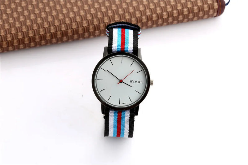 Womage Nylon Fabric Watches Women Casual Sport Watches Women Quartz Wristwatches relogio feminino reloj mujer montre femme