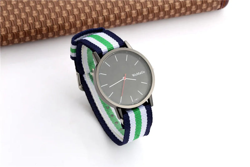 Womage Nylon Fabric Watches Women Casual Sport Watches Women Quartz Wristwatches relogio feminino reloj mujer montre femme