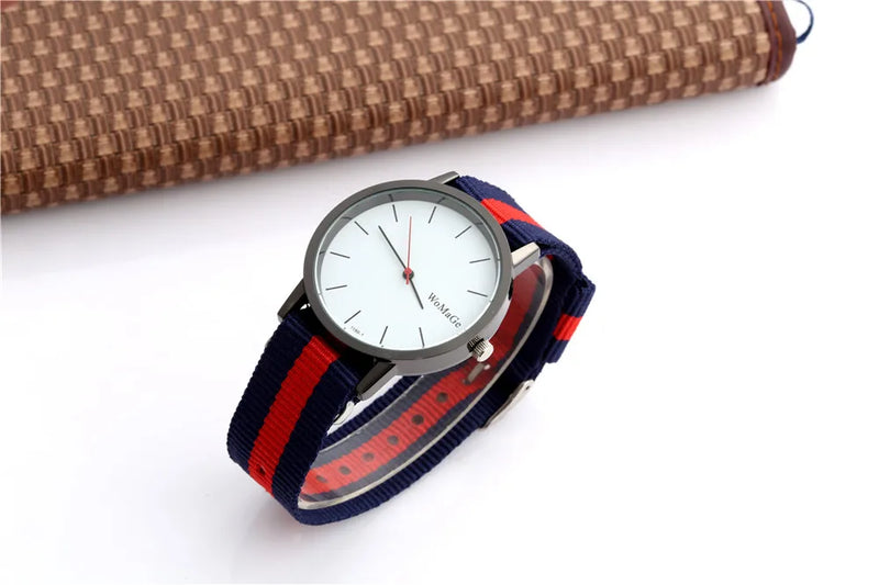 Womage Nylon Fabric Watches Women Casual Sport Watches Women Quartz Wristwatches relogio feminino reloj mujer montre femme