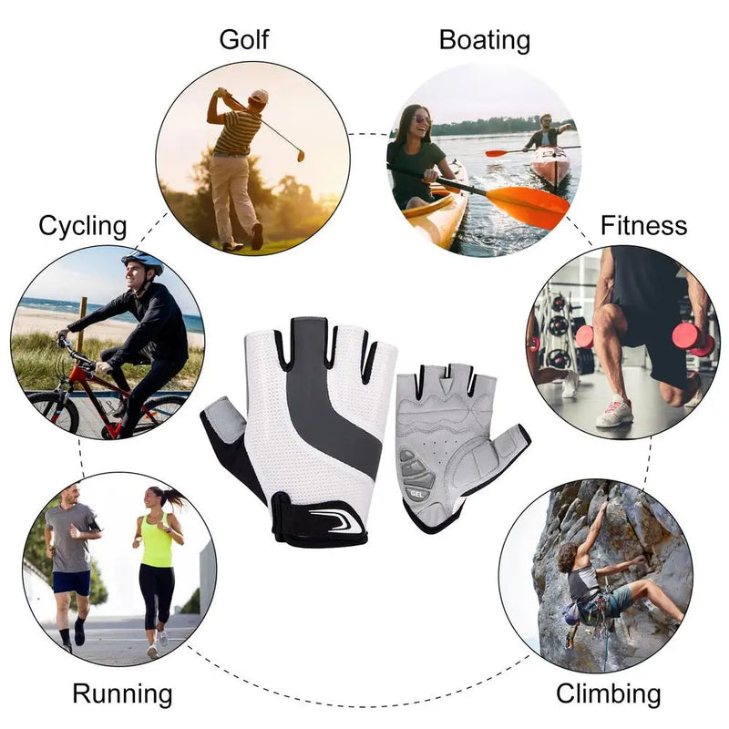 M-XL Half Finger Cycling Gloves Motorcycle MTB Road Riding Gloves Anti-slip Camping Hiking Gloves Gym Sports Bike Bicycle Glove