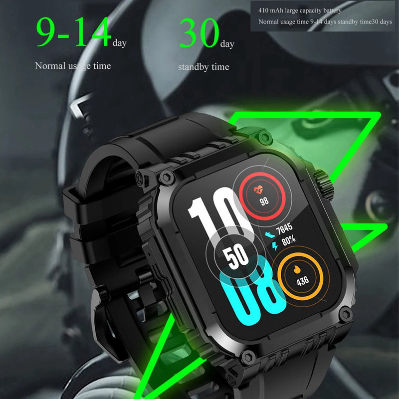 Outdoor Sports GPS Smart Watch Heart Rate Blood Oxygen Health Blue Tooth Call Watches IP68 Waterproof Smartwatch 410Mah Battery