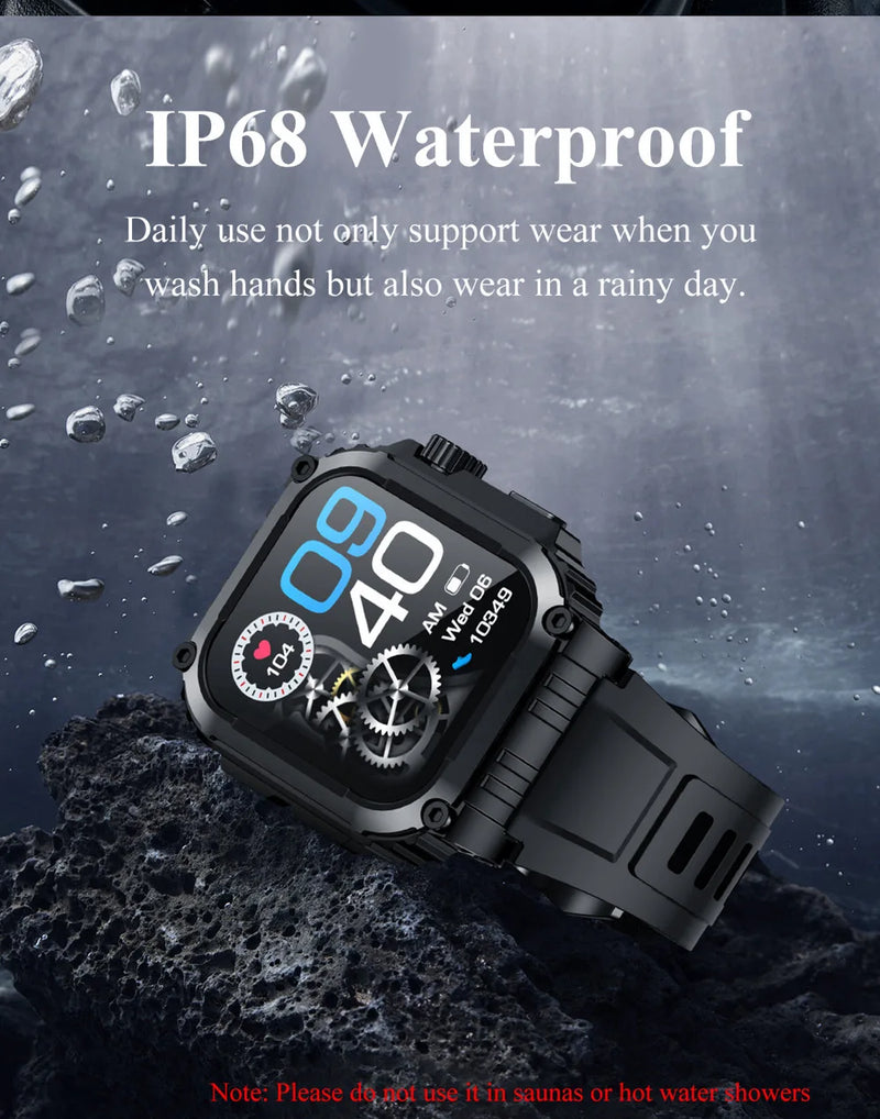 Outdoor Sports GPS Smart Watch Heart Rate Blood Oxygen Health Blue Tooth Call Watches IP68 Waterproof Smartwatch 410Mah Battery