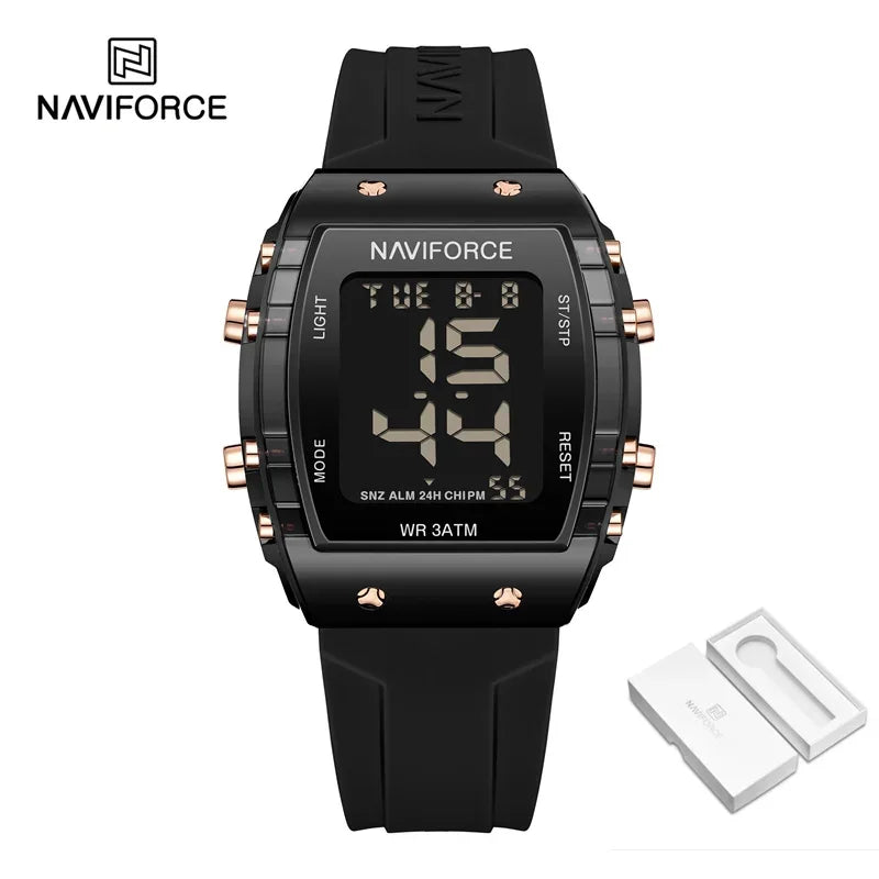 NAVIFORCE Women Wristwatch High Quality Waterproof Silicone Strap Clock Fashion Sport Luminous Electronic Watch Relogio Feminino