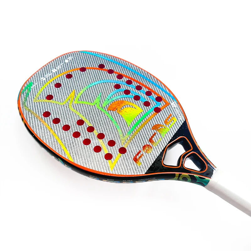 GAIVOTA -FOCAS Silver Kevlar Beach Tennis Racquet Advanced red EVA surface rough treatment