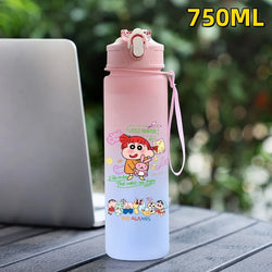 New Crayon Shin Chan Outdoor Sport 750ML Large Capacity Cartoon Portable Plastic Water Bottle Drinking Cup Student Birthday Gift