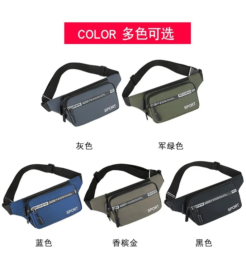 Men's Breast Package Waterproof Outdoor Sports Bag Running Jogging Belt Pouch Waist Bag Fanny Pouch Crossbody Male Banana Bag