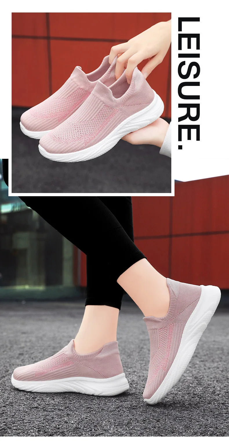 Knitted fabrics casual walking Shoes