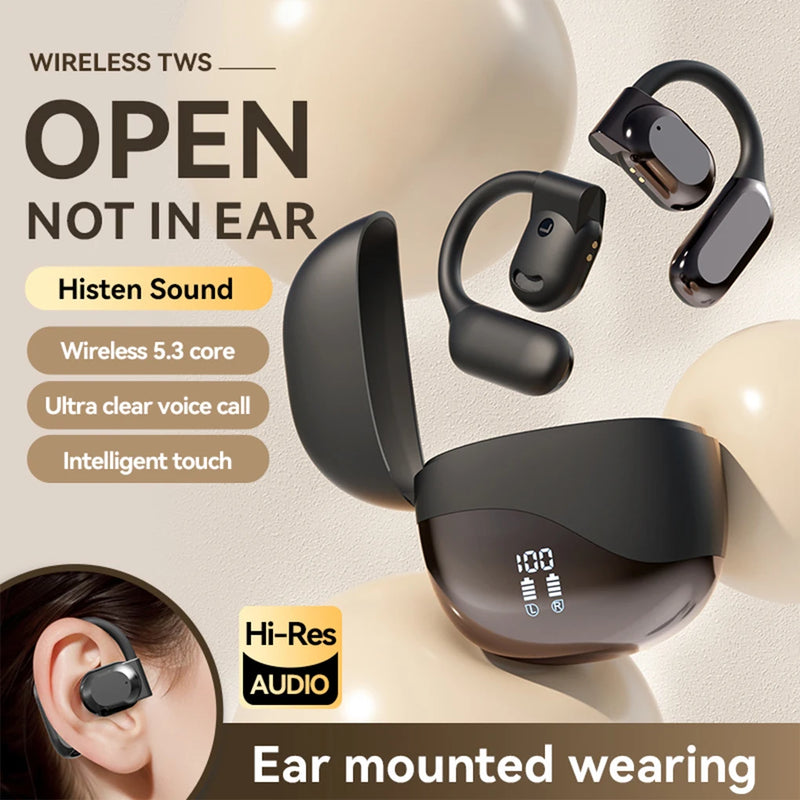 M62 Wireless Headphones Open Ear headset Air Conduction Waterproof Painless Wearing Earphones Running Headsets with Mic 
﻿