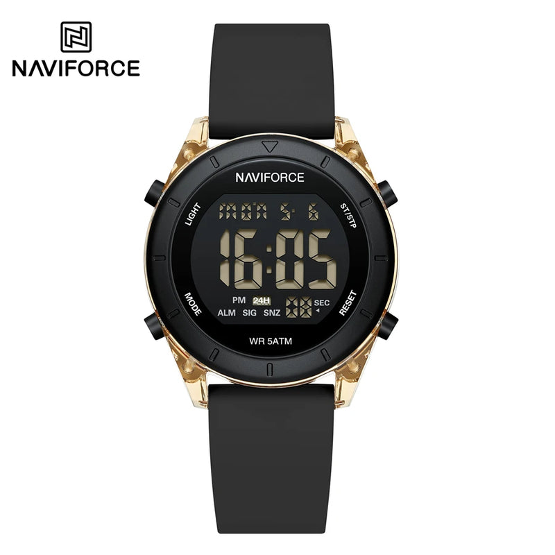 NAVIFORCE Sports Watch 2024 New Fashion Watches Waterproof Electronic LED Luminous Wristwatch Women's Sport Digital Round Clock