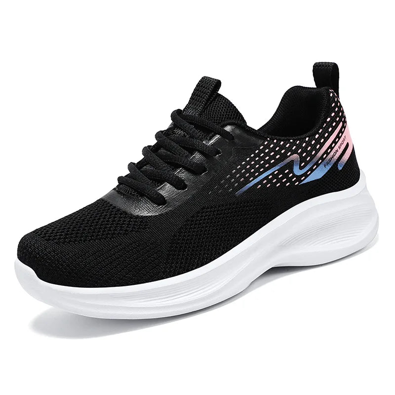 Breathable lace-up running sport shoes