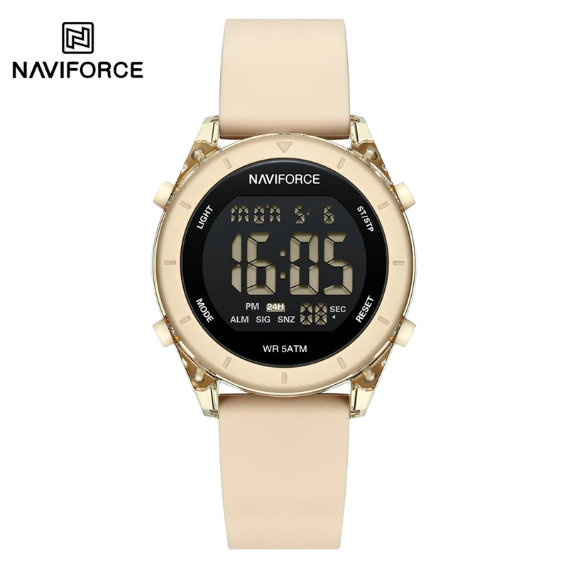 NAVIFORCE Sports Watch 2024 New Fashion Watches Waterproof Electronic LED Luminous Wristwatch Women's Sport Digital Round Clock