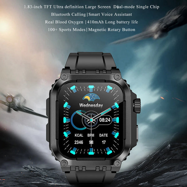 Outdoor Sports GPS Smart Watch Heart Rate Blood Oxygen Health Blue Tooth Call Watches IP68 Waterproof Smartwatch 410Mah Battery