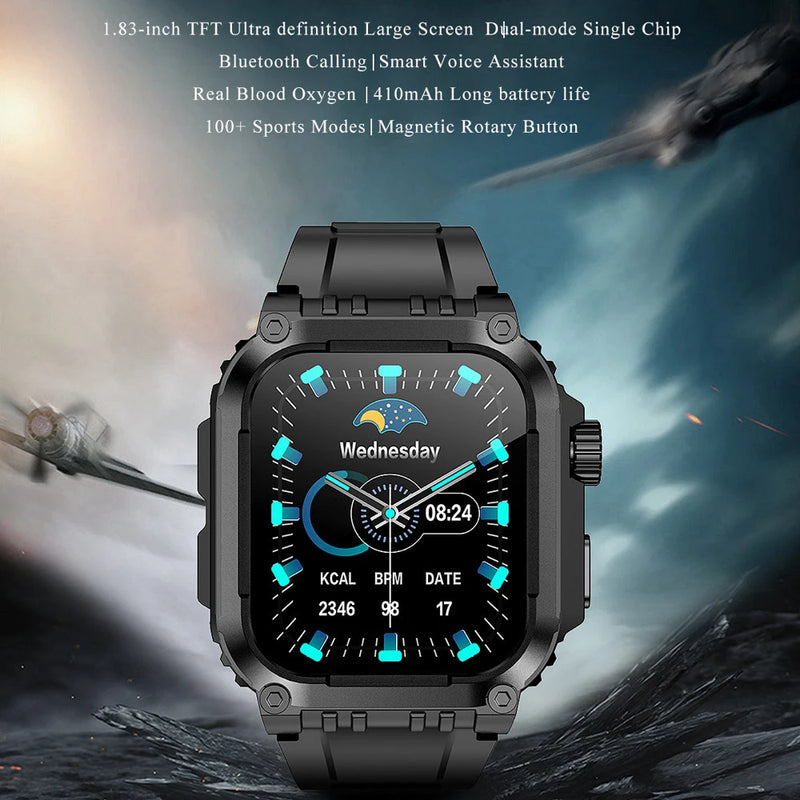 Outdoor Sports GPS Smart Watch Heart Rate Blood Oxygen Health Blue Tooth Call Watches IP68 Waterproof Smartwatch 410Mah Battery