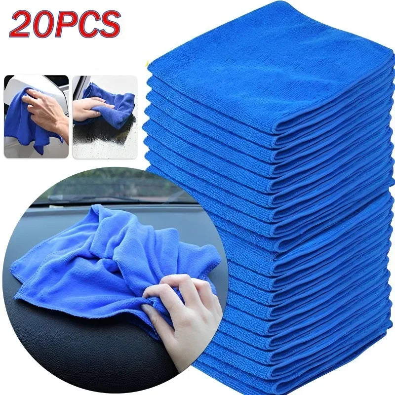 -20Pcs Household Cleaning Cloths Microfibre Car Wash Towel Drying Towel Car Beauty Polishing Cloth Home Cleaning Tools