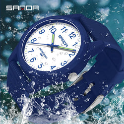 Fashion Simple Quartz Sport Watches Japan Original Battery Quartz Wristwatch Women Man Watches Waterproof SANDA Clock New Style