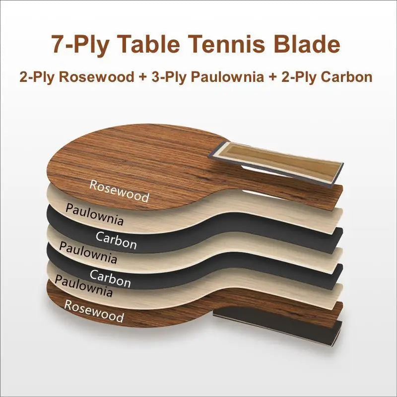 Rosewood Table Tennis Board Professional Ping Pong Paddle Table Tennis Racket Bottom Plate 7 Ply Ping Pong Blade FL / CS Handle