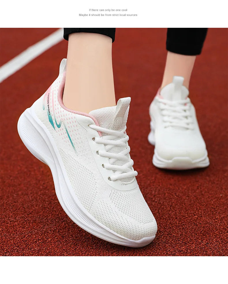 Breathable lace-up running sport shoes