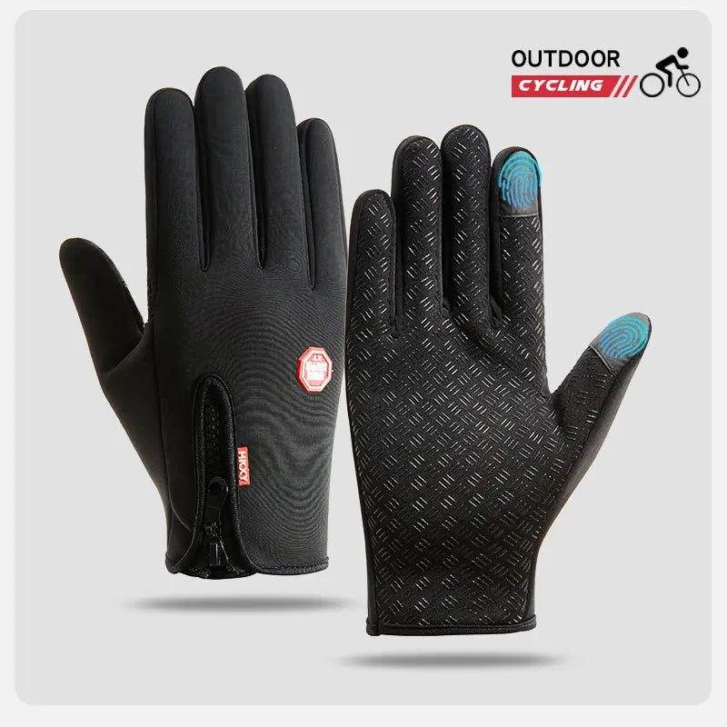 Men's Cycling Gloves Winter Touchscreen Warm Women Bicycle Gym Outdoor Driving Motorcycle Waterproof Thermal Non-Slip Gloves