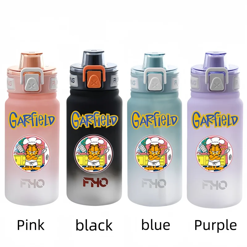 Garfield 750ml Plastic Anti-drip Water Bottle for Fitness and Sports Drinking  Large Capacity  Children Students