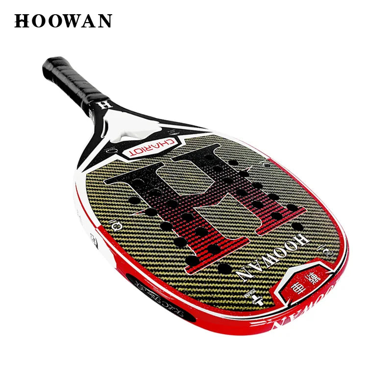 HOOWAN CHARIOT Beach Tennis Racket T700 Kevlar Carbon Fiber High-Grit Surface 20MM Mid-Hard EVA Core