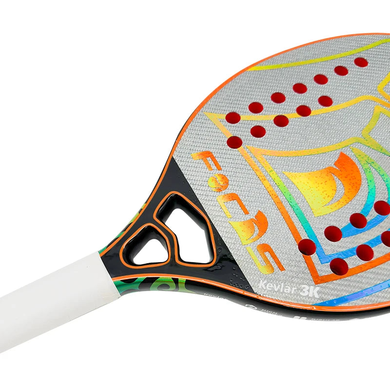 GAIVOTA -FOCAS Silver Kevlar Beach Tennis Racquet Advanced red EVA surface rough treatment