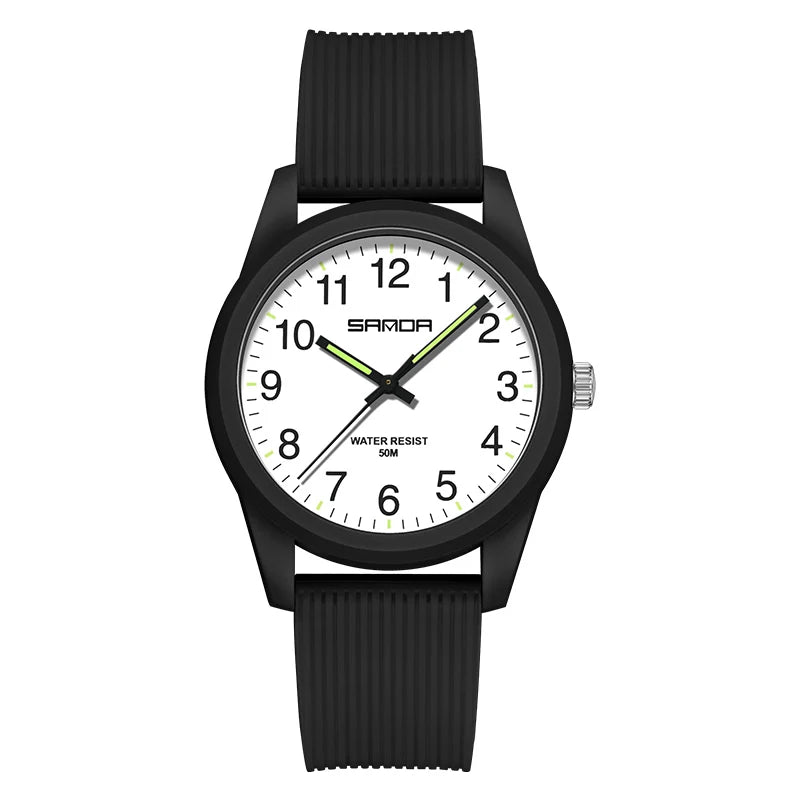 Fashion Simple Quartz Sport Watches Japan Original Battery Quartz Wristwatch Women Man Watches Waterproof SANDA Clock New Style