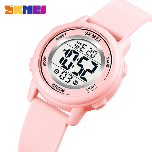 Skmei Fashion LED Light Stopwatch Digital Sports Watches Women Student Waterproof Calendar Wristwatch For Ladies Female Alarm