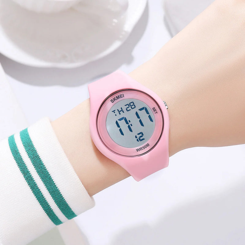 SKMEI Youth Outdoor Sports Digital Watch For Men Women Students 5Bar Waterproof Stopwatch Countdown Wristwatch Alarm Reloj Mujer