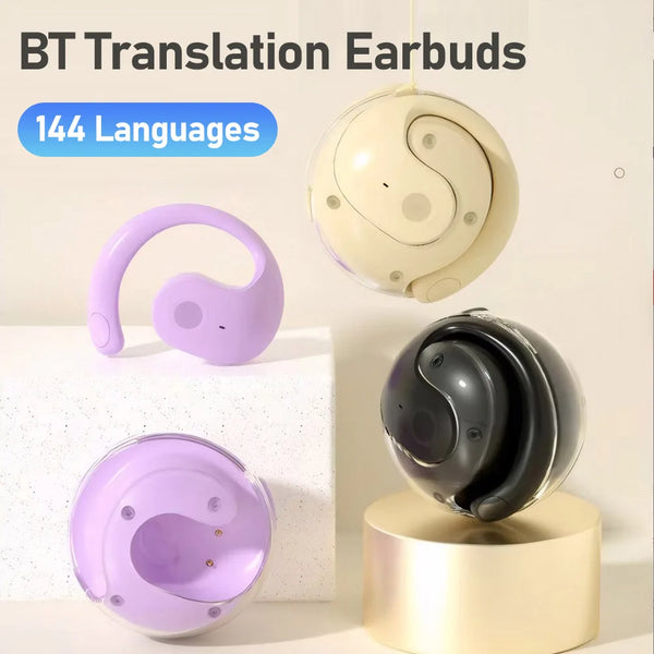 Wireless BT Translation Earbuds Real-time Translation Language Translation Earphones Over 140 Languages for Travel Business