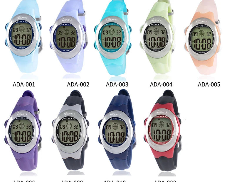 Woman Student Multi-function Waterproof 100m Sports Swim Dive Alarm Stopwatch Luminous Electric Watch LD