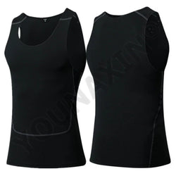 Men Black Sport Skinny Vest Tight Tank Base Layer Sleeveless White T-Shirt Top Singlet Sweatshirt Athletics Sportwear Activewear