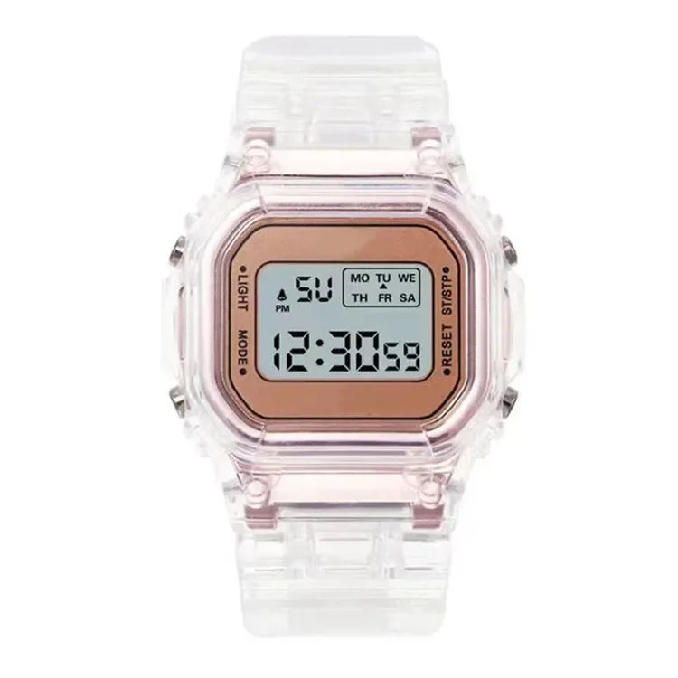 Fashion Kids Watch Simple LED Digital Watch Casual Transparent Sport Electronic Watch Boys Girls Luminous Clock Kid's Wristwatch