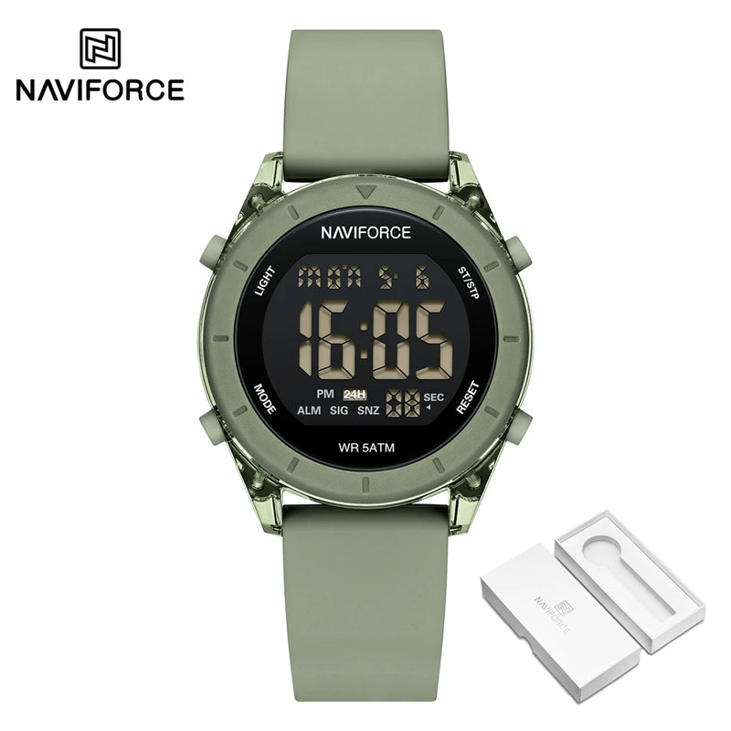 NAVIFORCE Sports Watch 2024 New Fashion Watches Waterproof Electronic LED Luminous Wristwatch Women's Sport Digital Round Clock