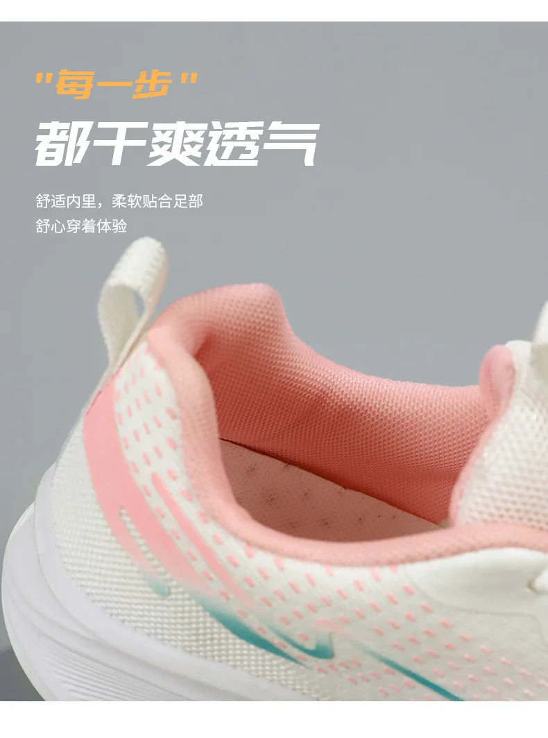 Breathable lace-up running sport shoes