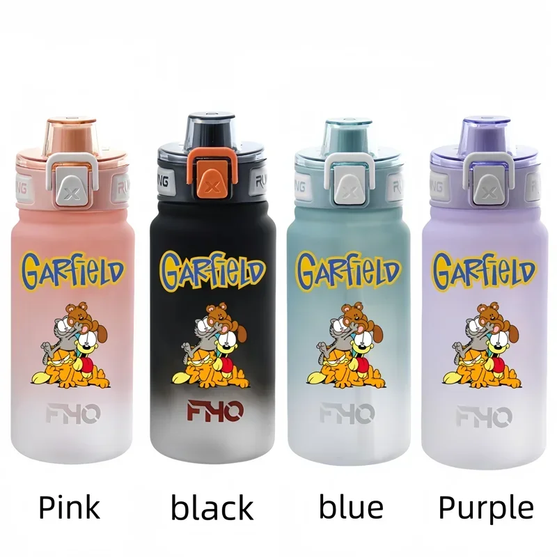 Garfield 750ml Plastic Anti-drip Water Bottle for Fitness and Sports Drinking  Large Capacity  Children Students