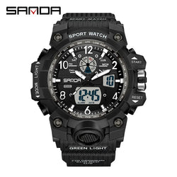 Fashion Sanda Brand Youth Military Sports Trend Korean Electric Led Multifunction Lady Creative Personality Student Gift Watch