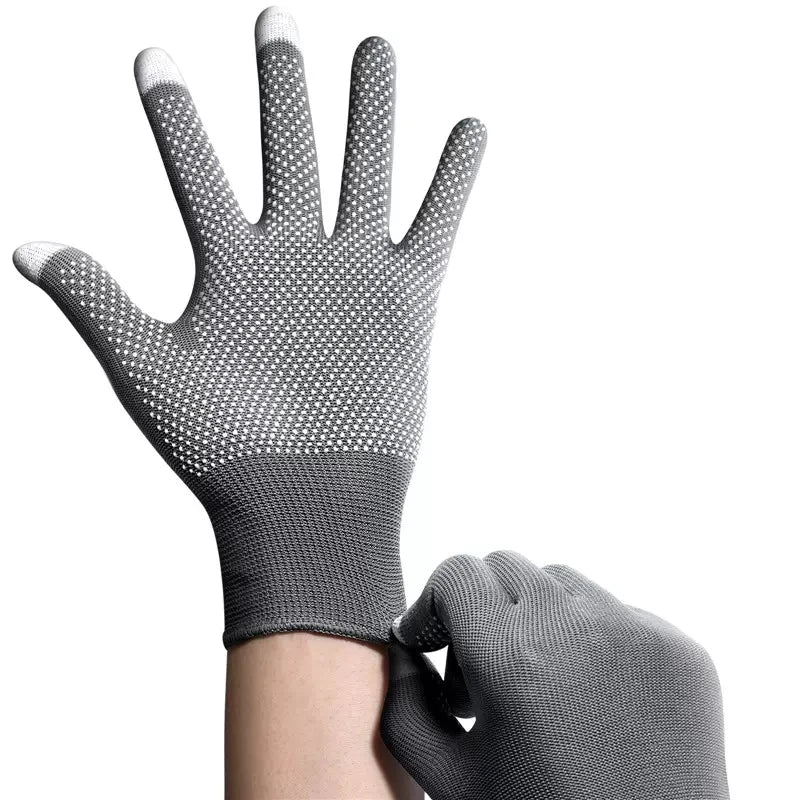 Non-slip Touchscreen Nylon Gloves Men Women Summer Outdoor Riding Sport Fitness Breathable Non-slip Sunscreen Half Finger Gloves