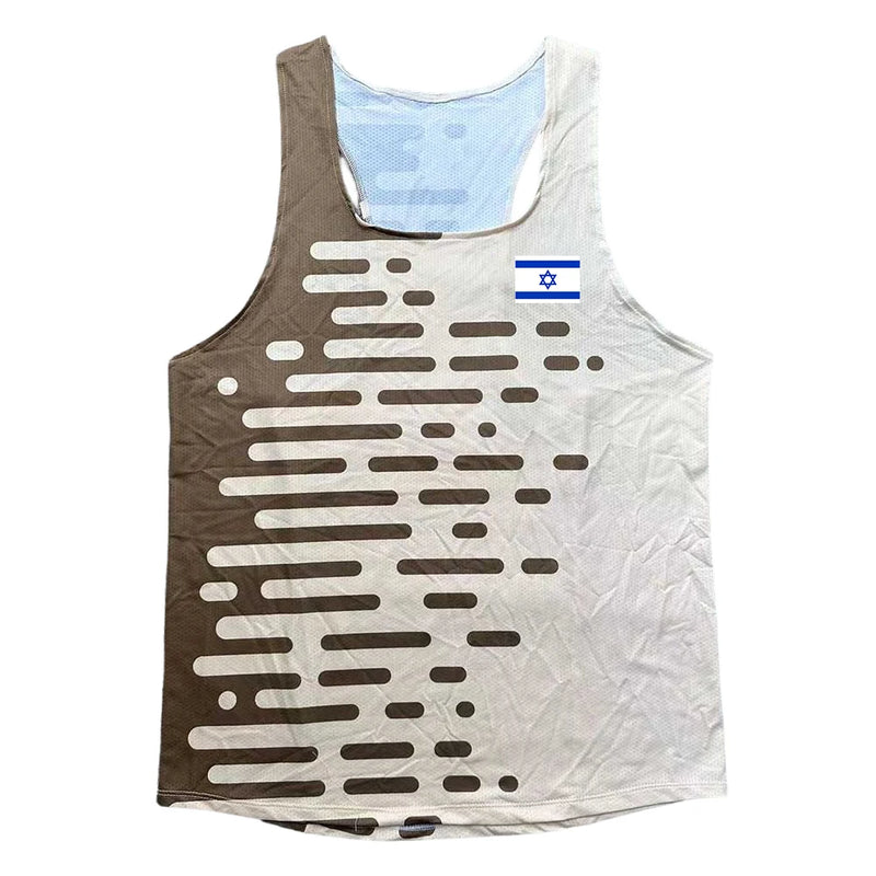 Israel Run Athletics Tank Top Runnning Speed Singlet Fitness Shirt Mens Clothing Guys Sleeveless Track Field Vest Customization